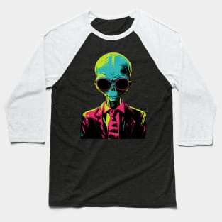 Funny UFO Alien Gifts Men Women Kids Funny Sunglasses Alien Baseball T-Shirt